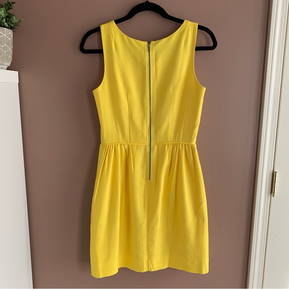 J. Crew yellow basket weave shift dress size 2 - Picture 2 of 9